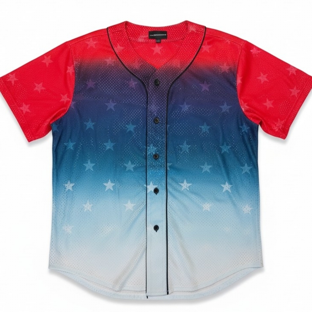No Boundaries Men's Patriotic USA Flag Baseball Jersey - NWT - 3XL